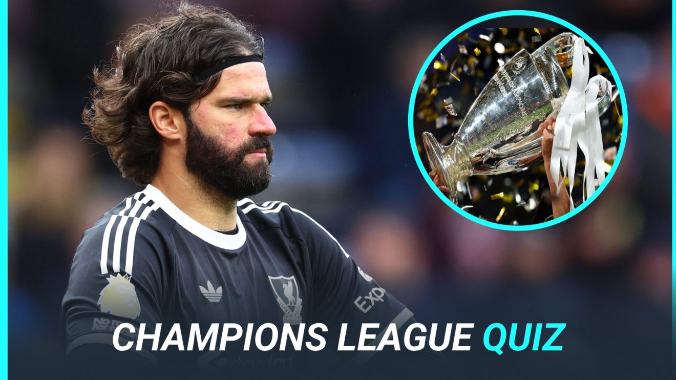 Alisson and the Champions League trophy.