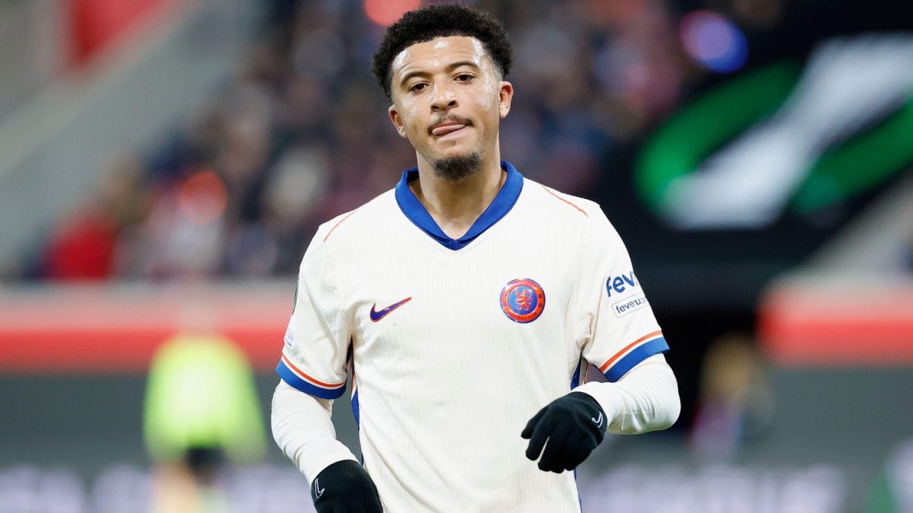 Chelsea winger Jadon Sancho during a match