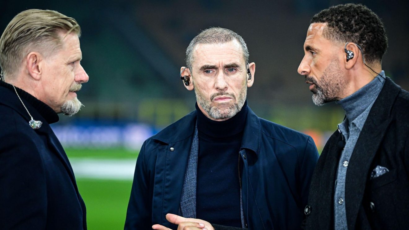 Peter Schmeichel, Martin Keown and Rio Ferdinand on punditry duty for TNT Sports