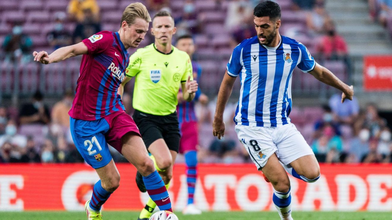Frenkie de Jong and Mikel Merino during a match