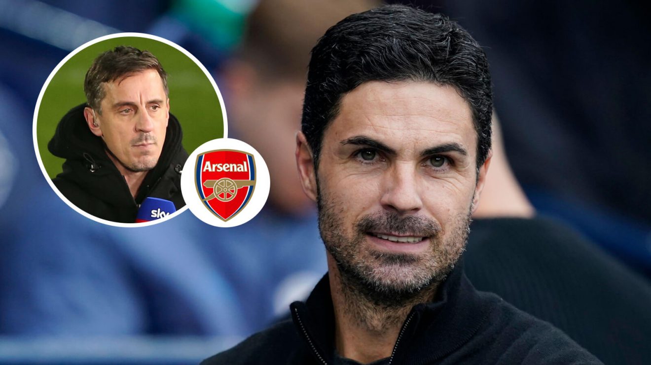 Arsenal boss Mikel Arteta and Gary Neville