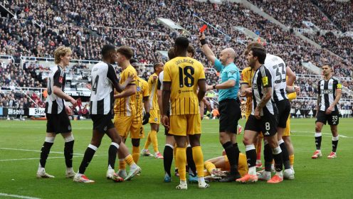 Newcastle set to appeal ‘harsh’ red card that rules ‘disappointed’ Gordon out of Carabao final