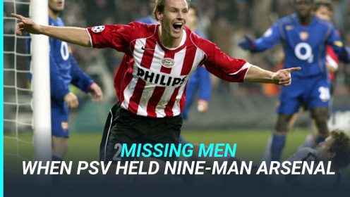 Recall the Arsenal XI reduced to nine in Champions League draw at PSV…