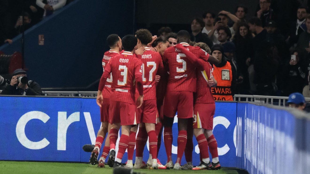 Liverpool celebrate jammy win v PSG