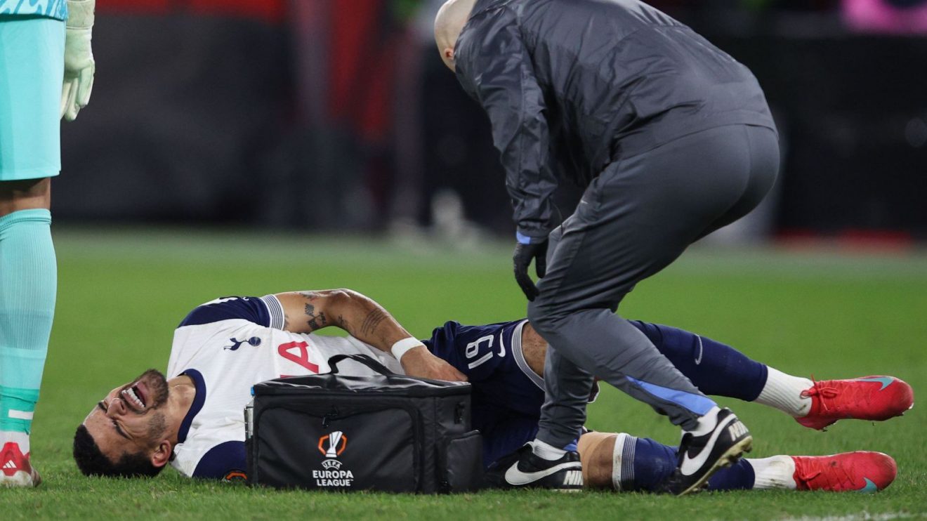 Tottenham striker Dominic Solanke picks up an injury during the Europa League clash with AZ Alkmaar