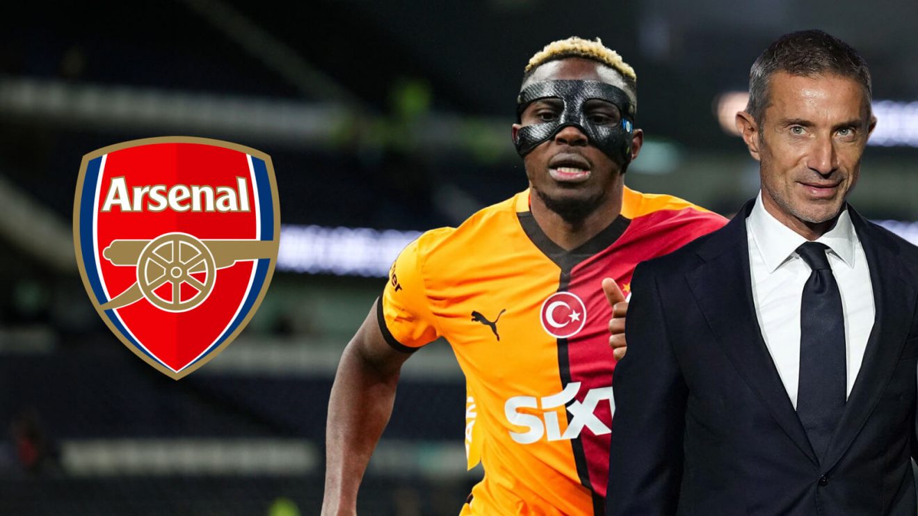 Arsenal sporting director Andrea Berta and Victor Osimhen