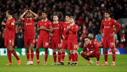 Liverpool treble hopes end as Paris Saint-Germain triumph on penalties in Champions League last 16