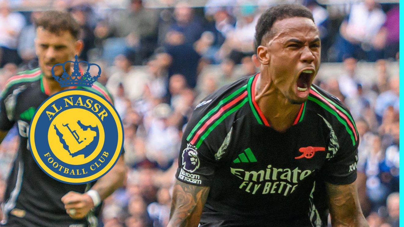 Gabriel Magalhaes (Arsenal) and the Al-Nassr badge