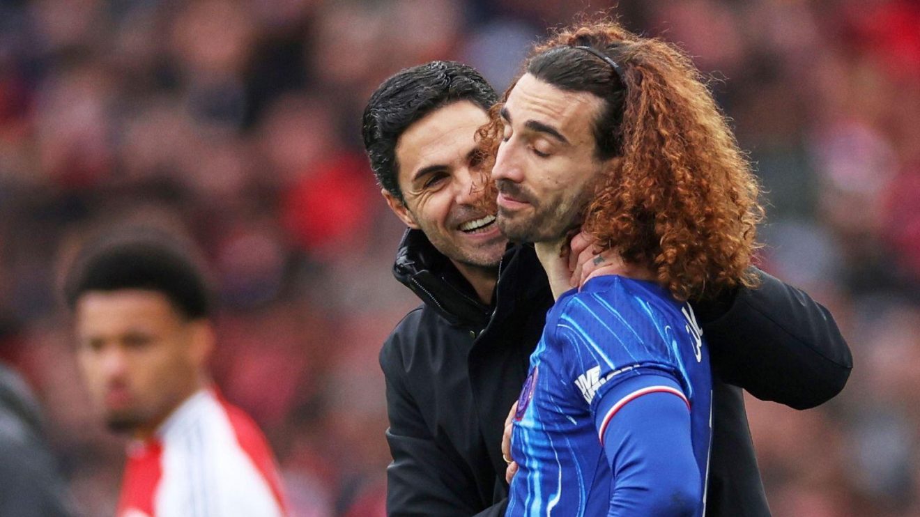Arsenal manager Mikel Arteta and Marc Cucurella