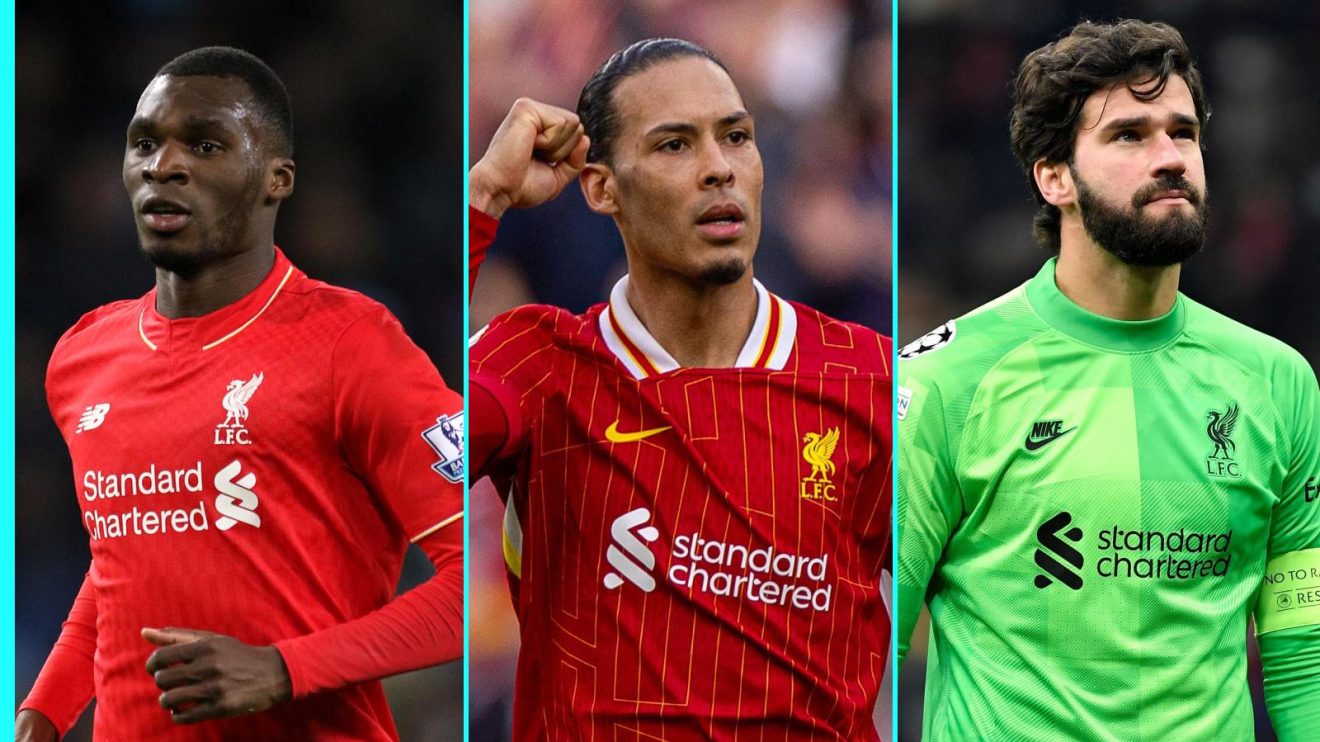 Christian Benteke, Virgil van Dijk and Alisson Becker