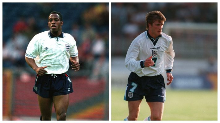 Ian Wright and David Beckham England debuts
