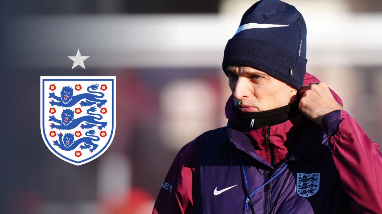 Thomas Tuchel with the England badge.