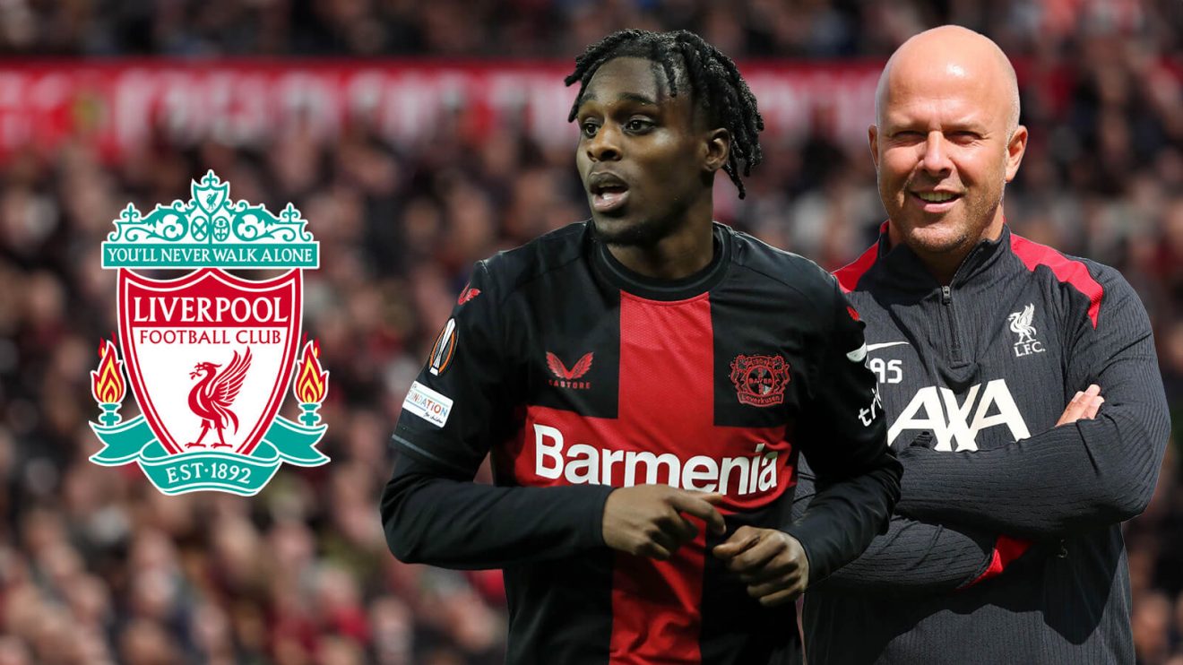Liverpool transfer target Jeremie Frimpong and Arne Slot