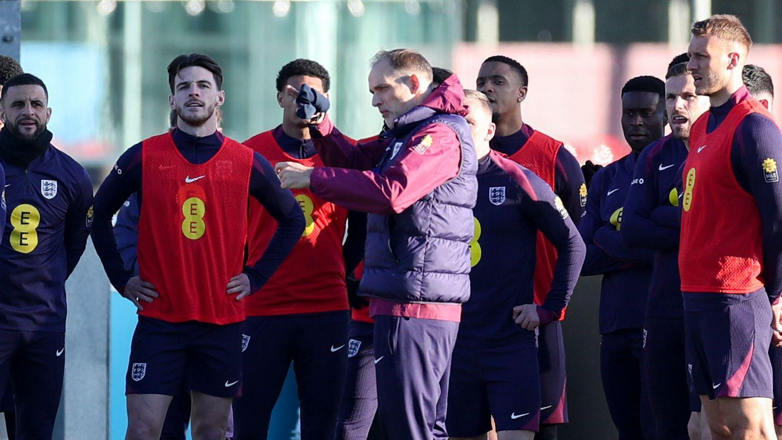 England coach Thomas Tuchel with his first squad