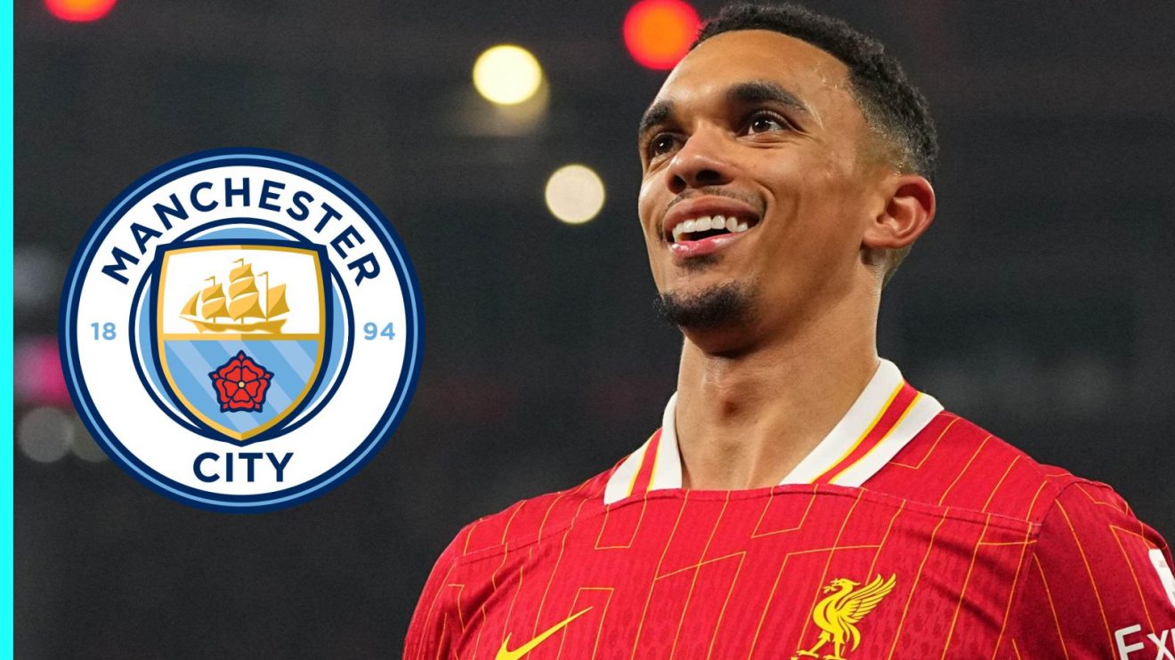 Trent Alexander-Arnold and the Man City badge