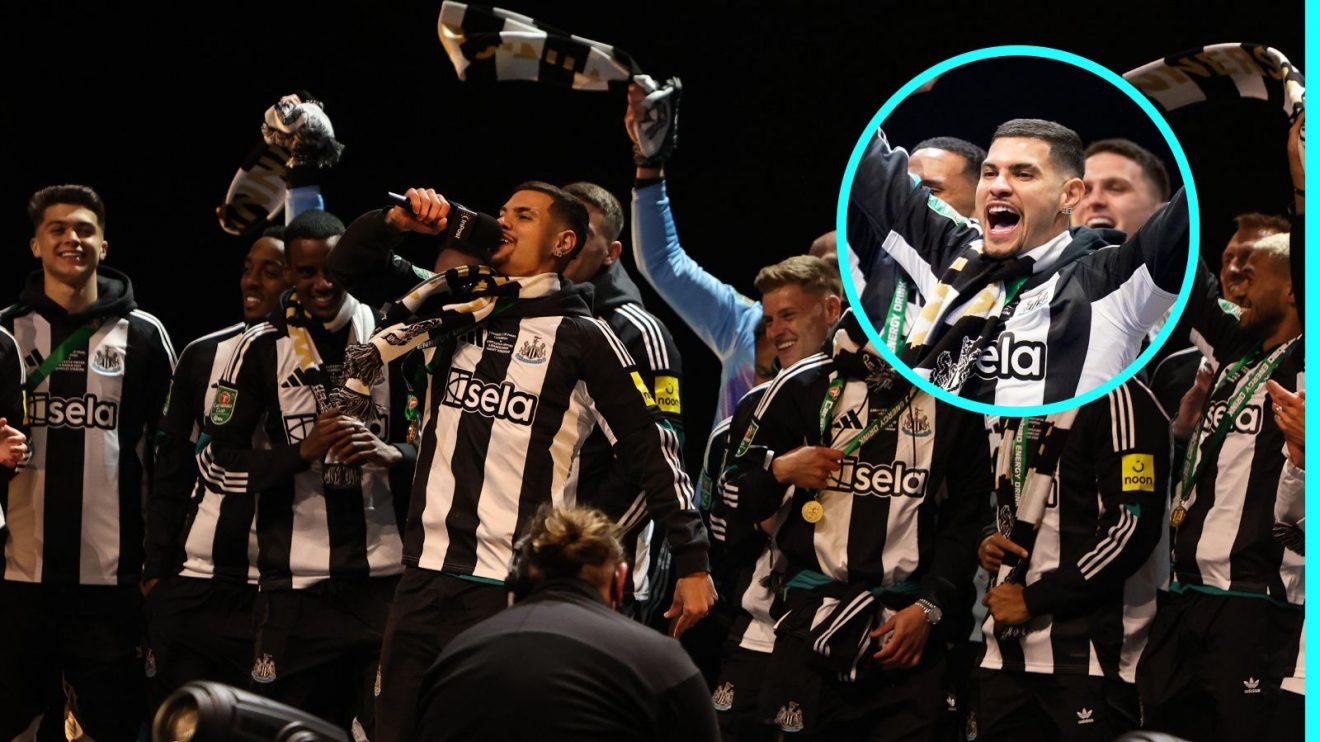Bruno Guimaraes and the Newcastle players