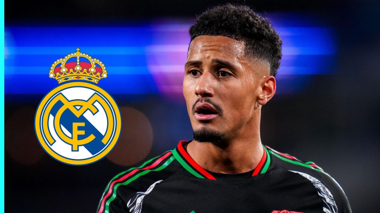 William Saliba and the Real Madrid badge