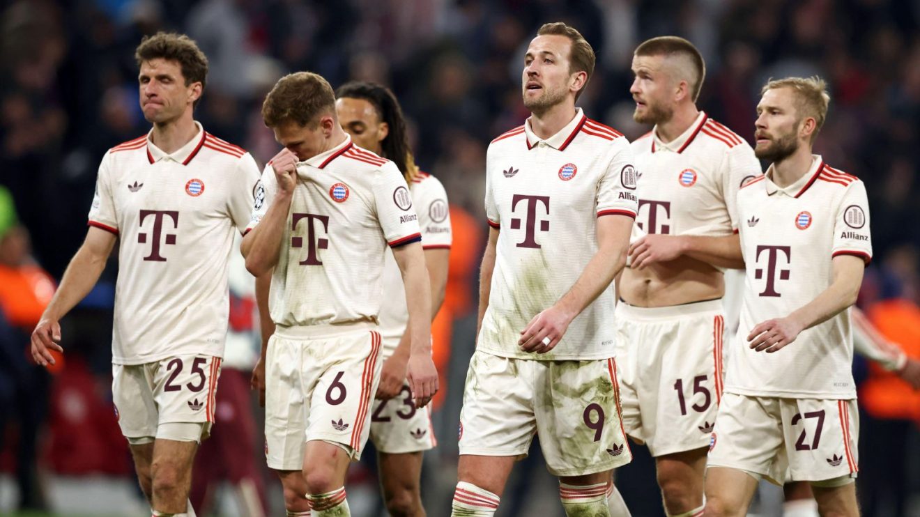 Bayern Munich players including Harry Kane react to defeat against Inter
