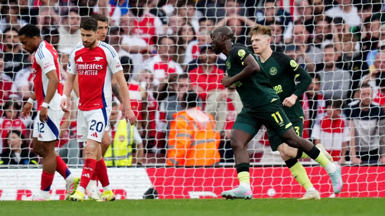Arsenal 1-1 Brentford: Yoane Wissa celebrates his goal