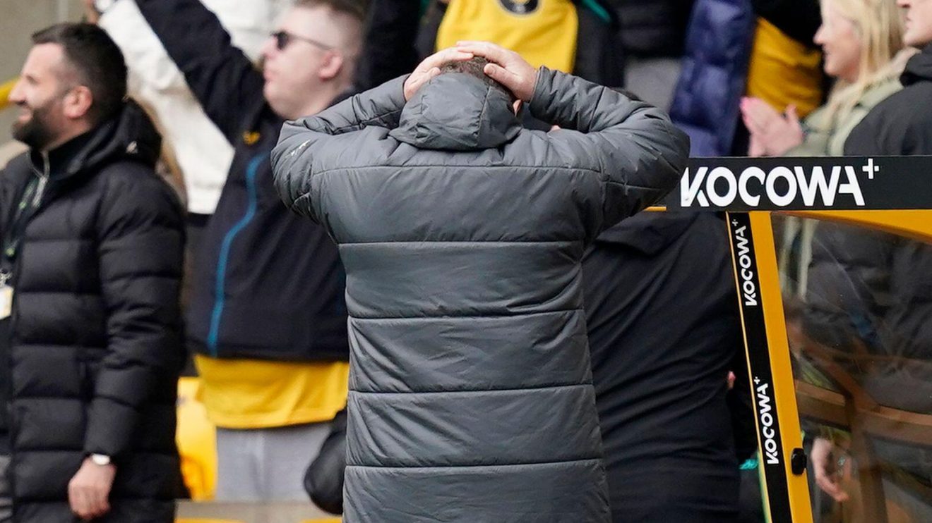 Spurs manager Ange Postecoglou reacts against Wolves