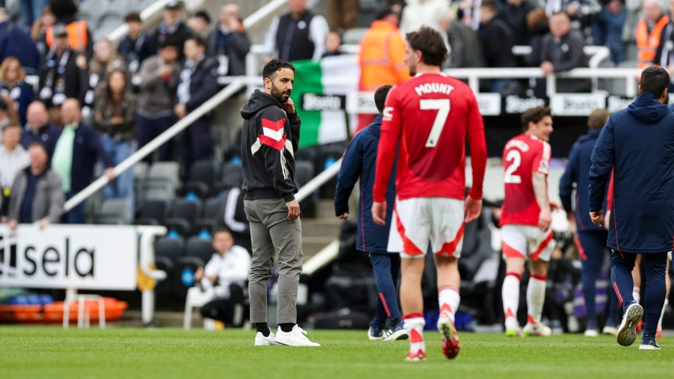 Man Utd manager Ruben Amorim looks dejected