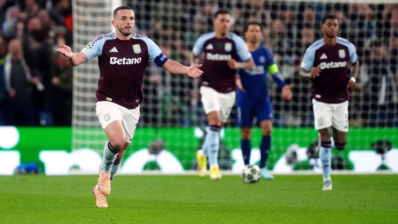 Villa midfielder John McGinn v PSG