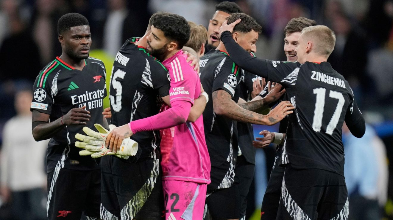 Arsenal celebrate win over Real Madrid