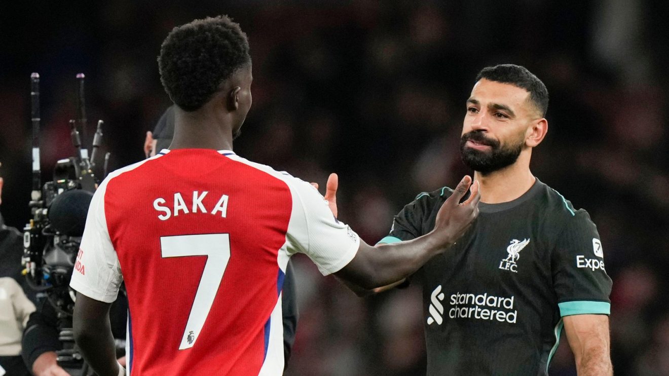 Bukayo Saka and Mo Salah