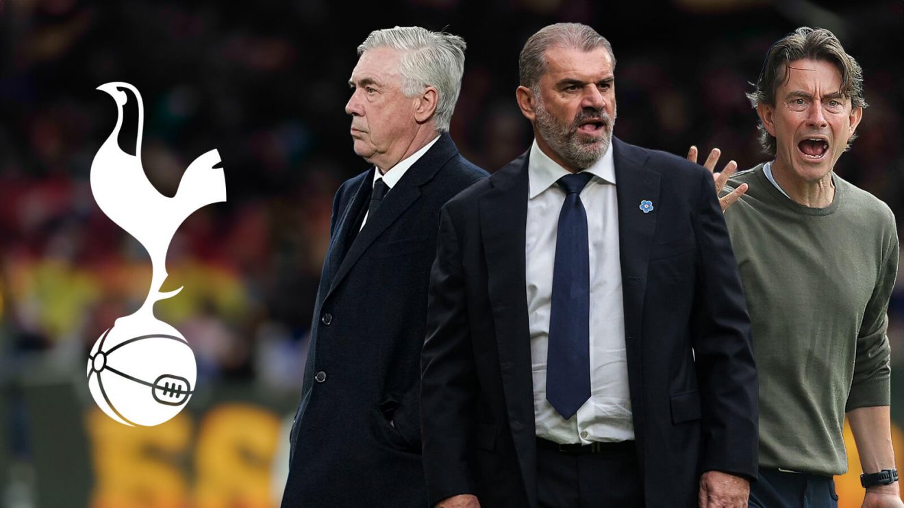 Tottenham boss Ange Postecoglou, Carlo Ancelotti and Thomas Frank