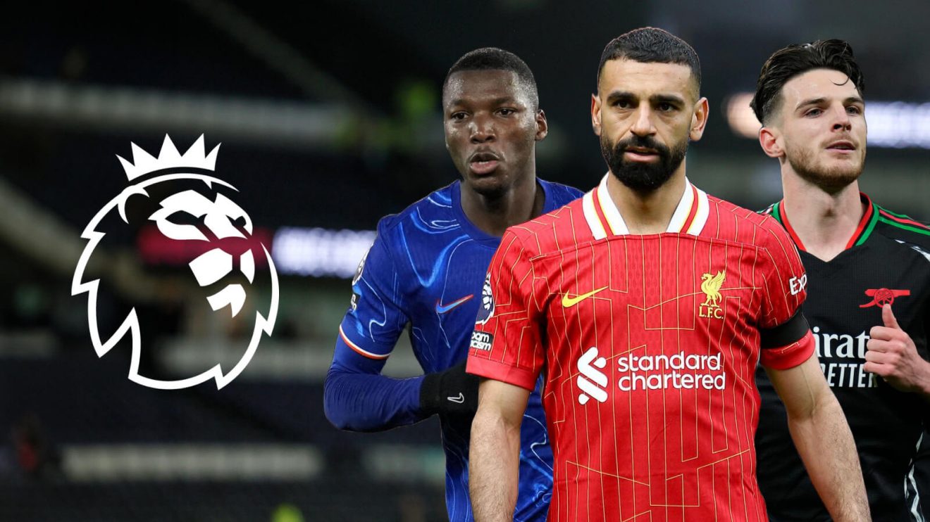 Liverpool star Mohamed Salah with Declan Rice and Moises Caicedo
