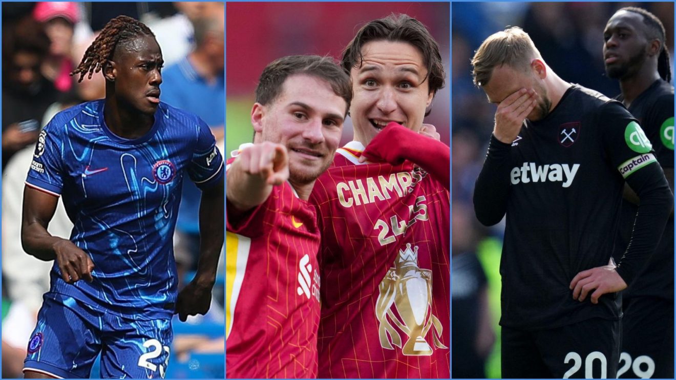 Chelsea's Trevoh Chalobah, Alexis Mac Allister and Federico Chiesa of Liverpool and West Ham's Jarrod Bowen