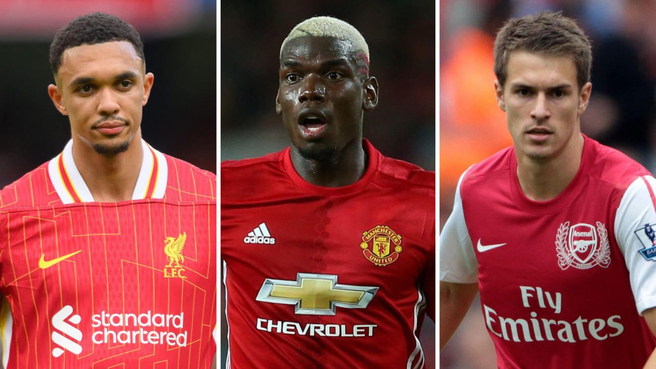 Trent Alexander-Arnold, Paul Pogba and Aaron Ramsey