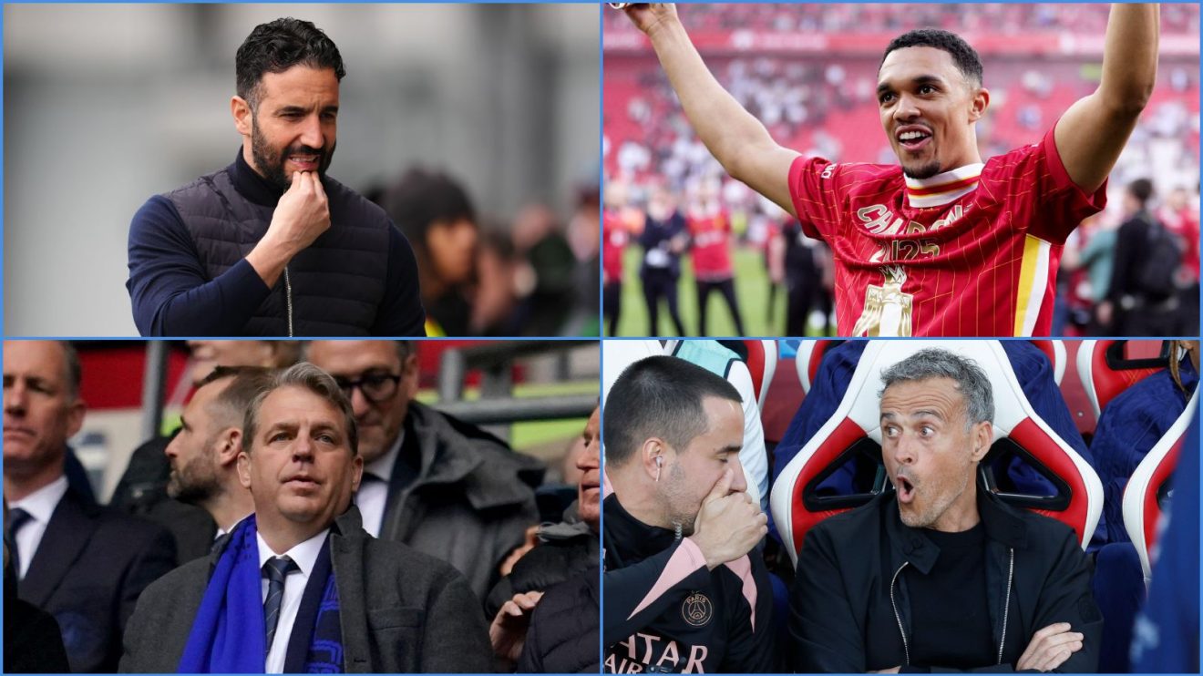 Manchester United coach Ruben Amorim, Liverpool defender Trent Alexander-Arnold, Chelsea director Todd Boehly and PSG manager Luis Enrique