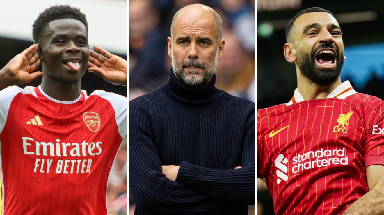 Bukayo Saka, Pep Guardiola and Mo Salah.