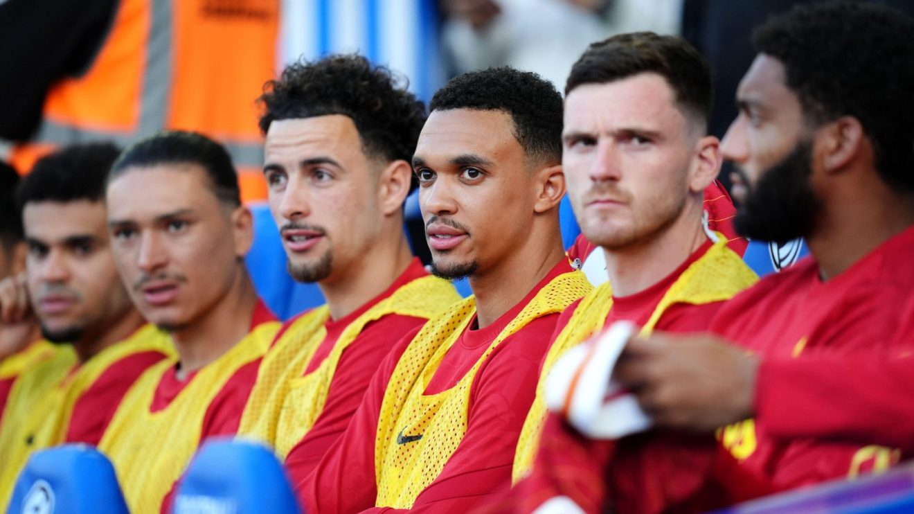 Trent Alexander-Arnold on the Liverpool bench