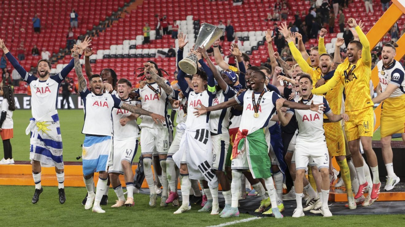 Spurs lift the Europa League.