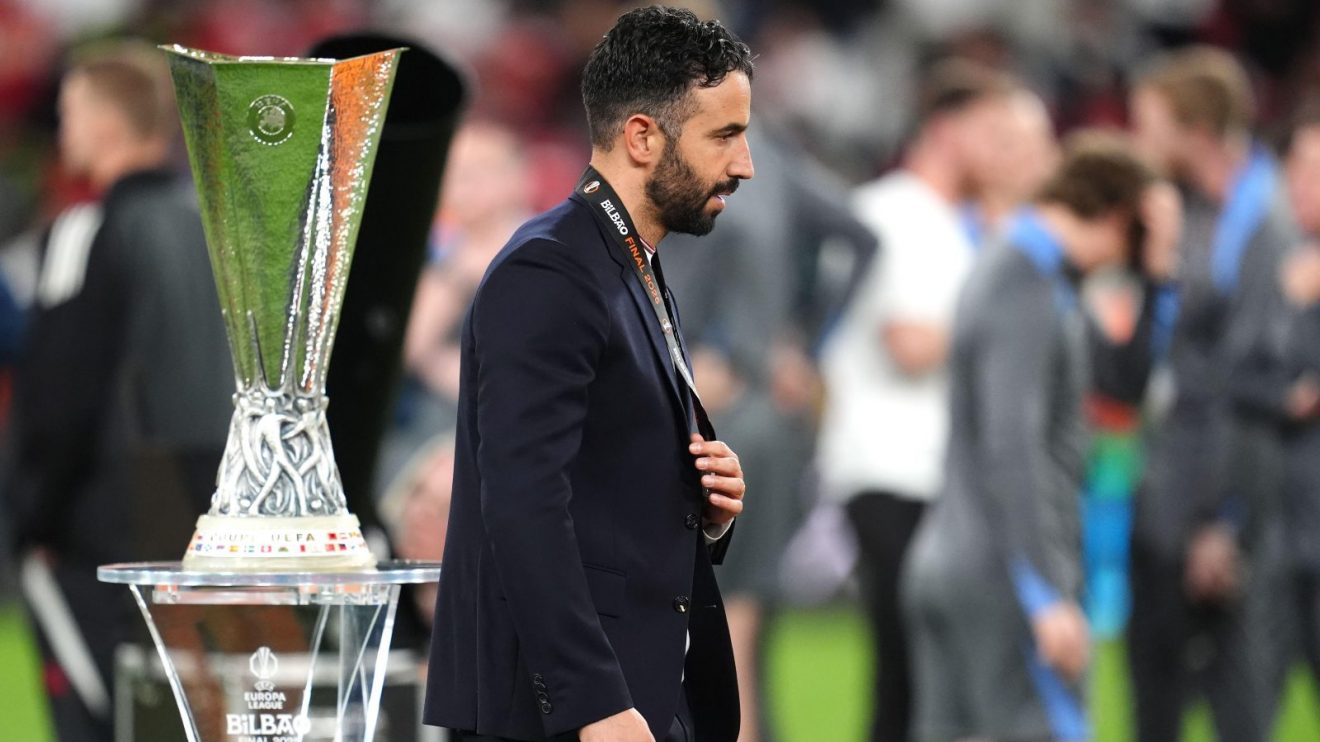 Ruben Amorim and Europa League trophy