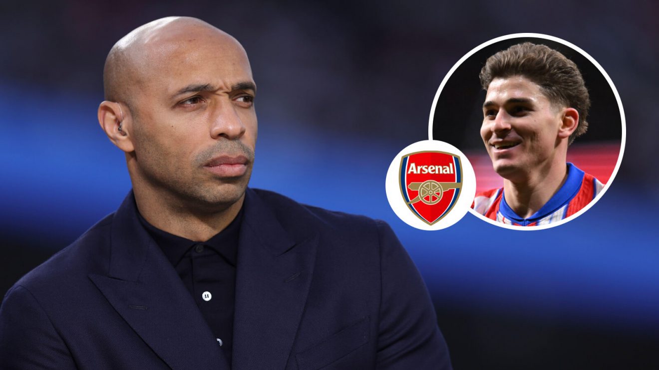 Arsenal legend Thierry Henry and Julian Alvarez