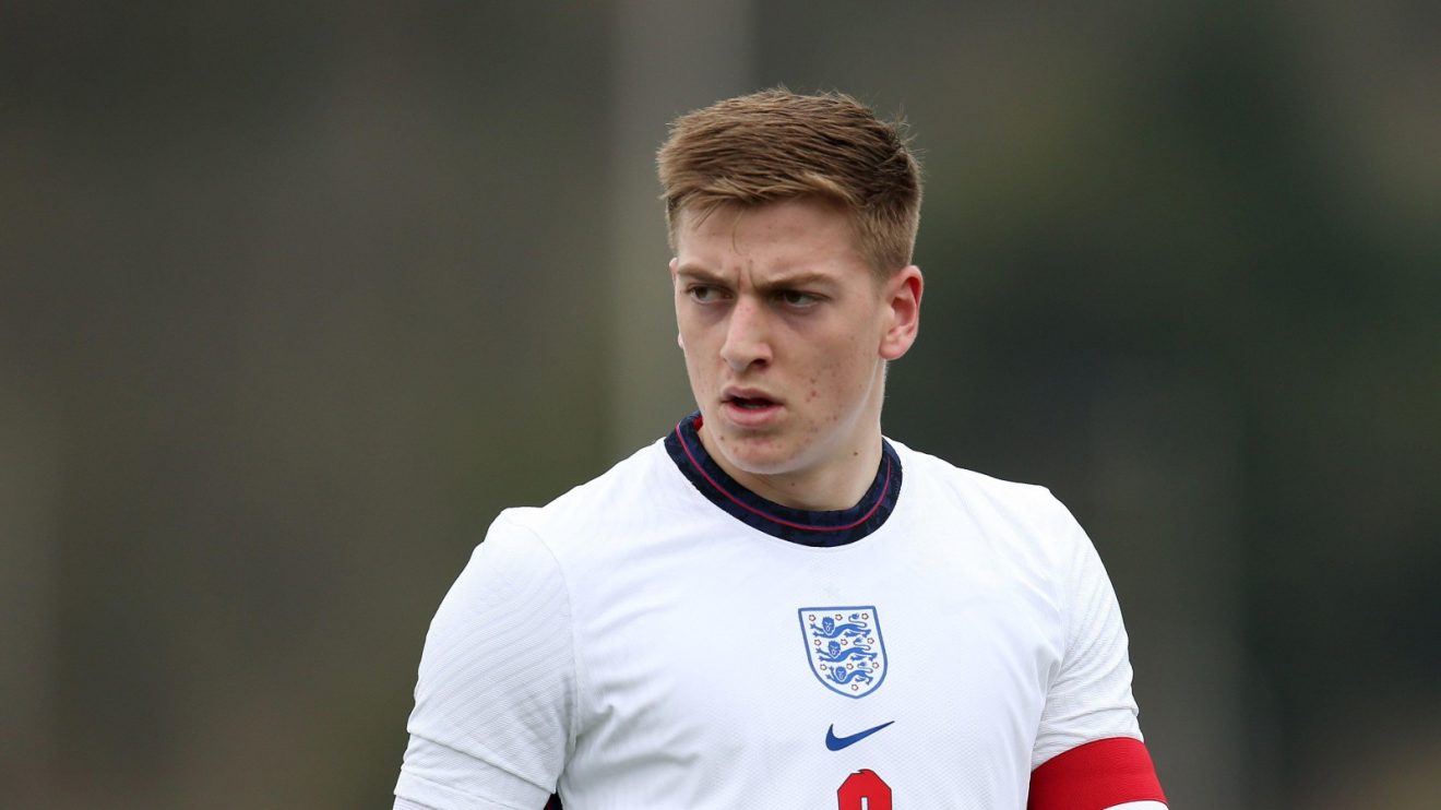 New Chelsea striker Liam Delap in action for England