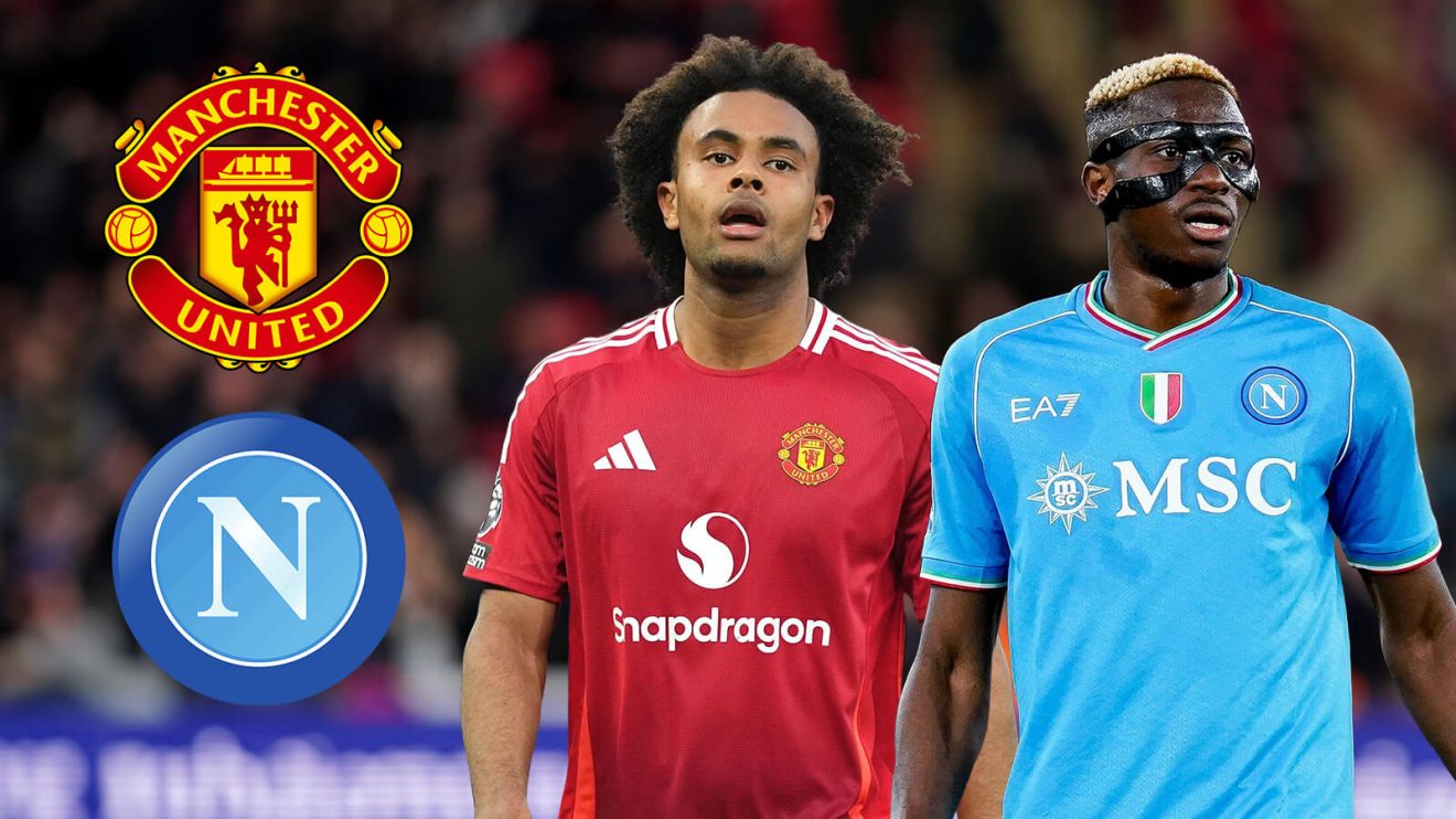 Man Utd forward Joshua Zirkzee and Victor Osimhen