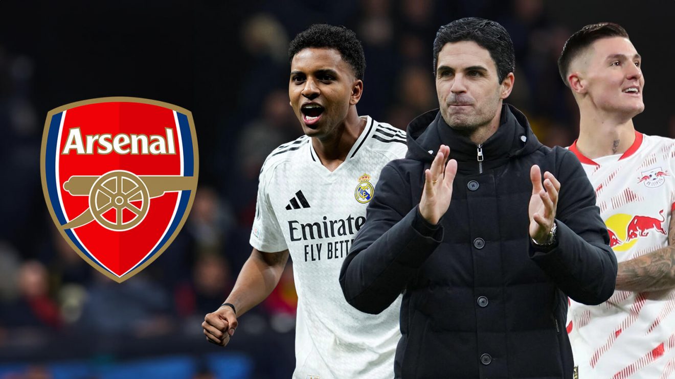 Arsenal boss Mikel Arteta with Benjamin Sesko and Rodrygo