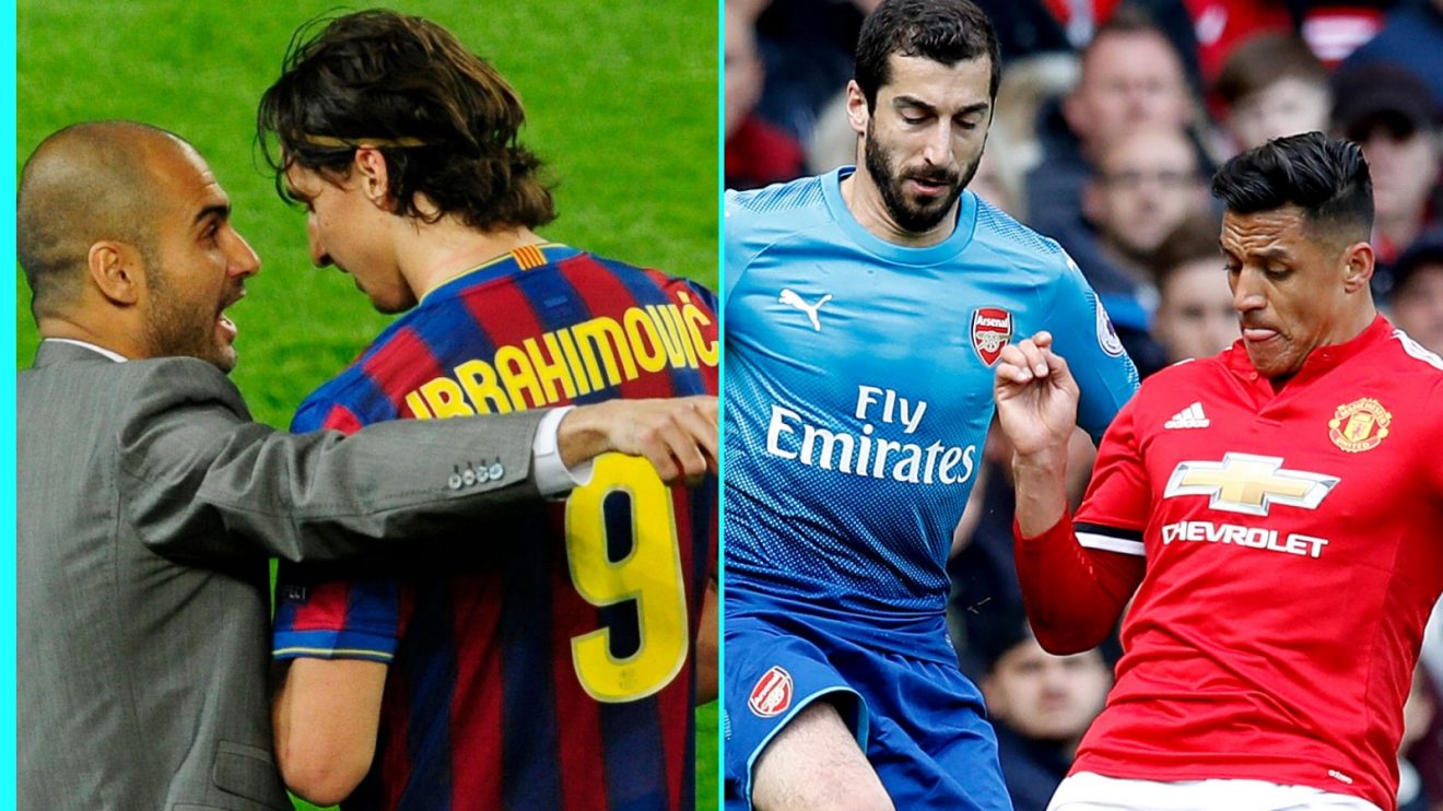 Zlatan Ibrahimovic, Pep Guardiola, Alexis Sanchez, Henrikh Mkhitaryan.