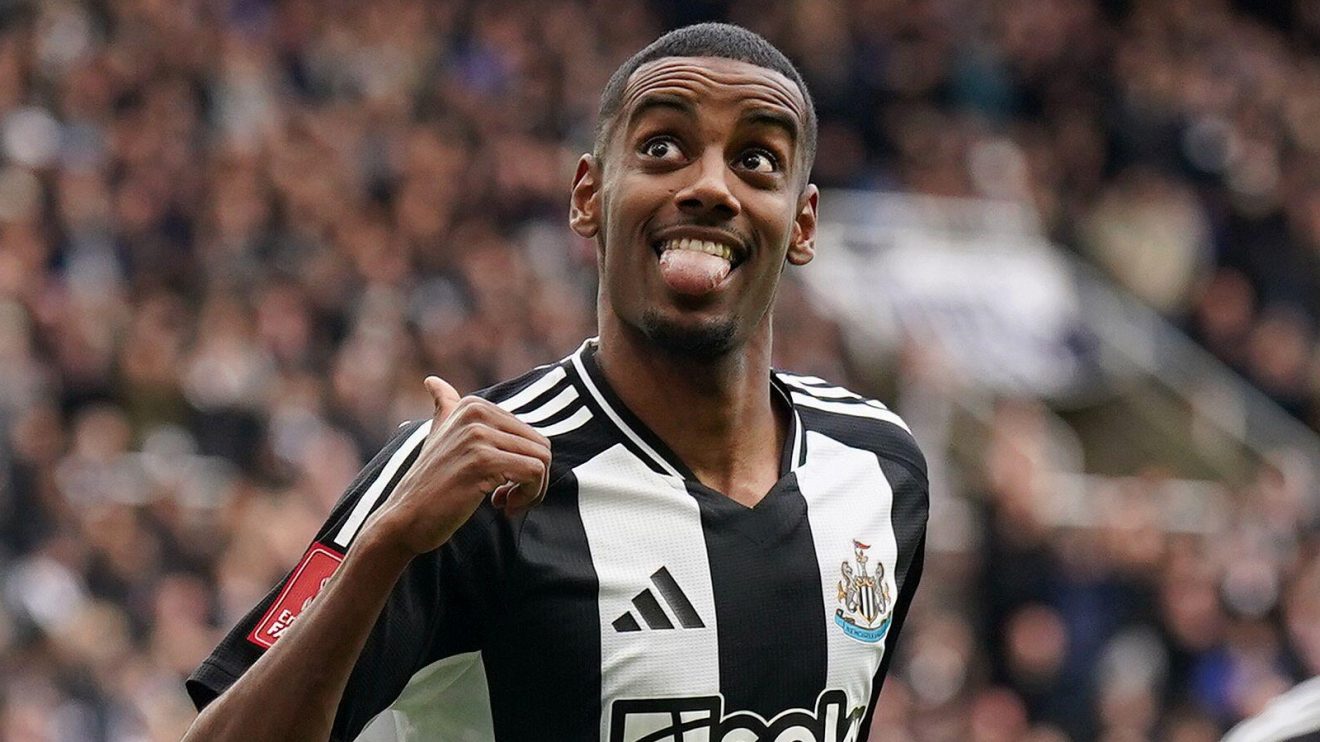 Alexander Isak scoring for Newcastle