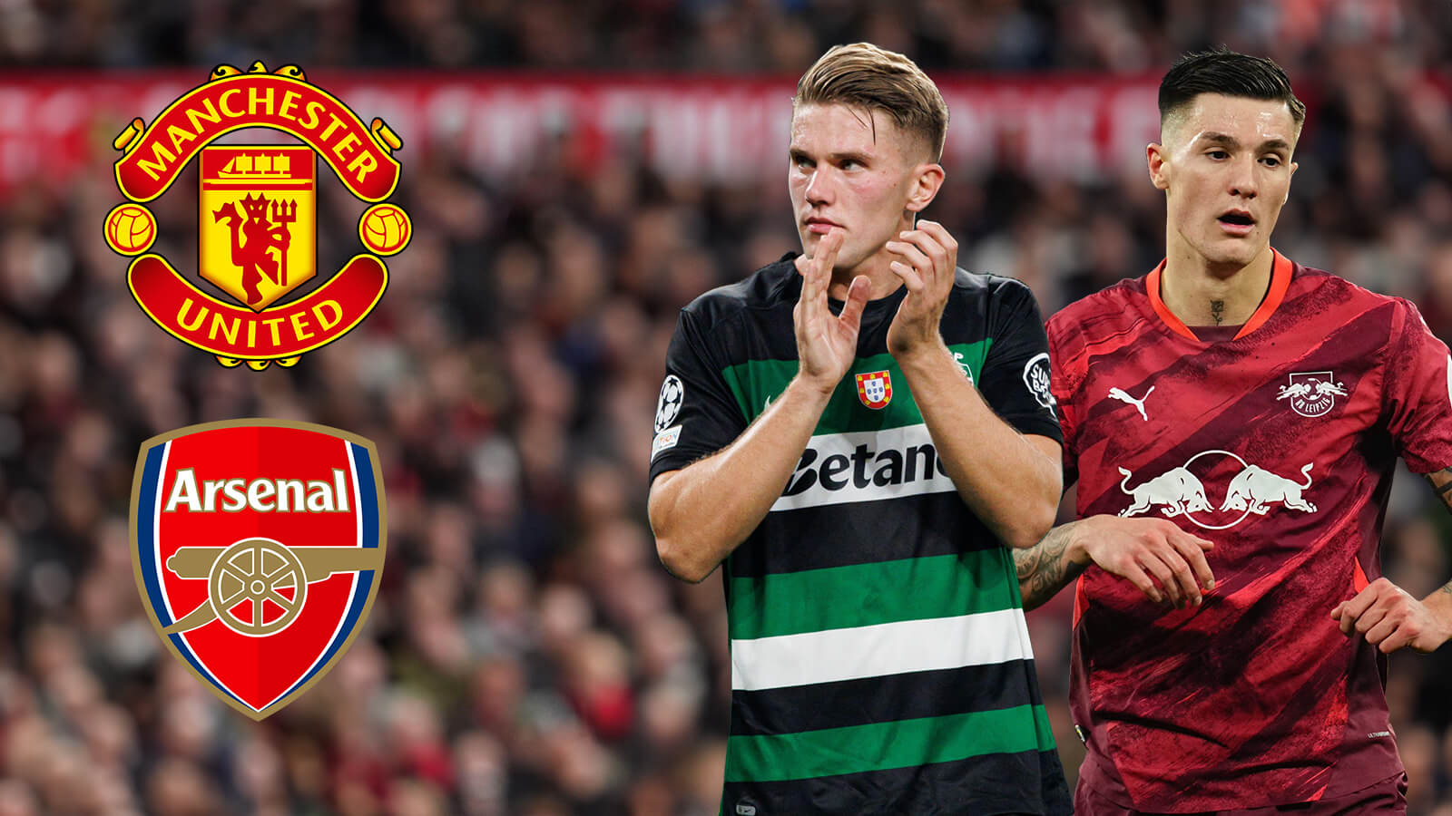 F365 Two Badges Viktor Gyokeres Benjamin Sesko Manchester United Arsenal 1