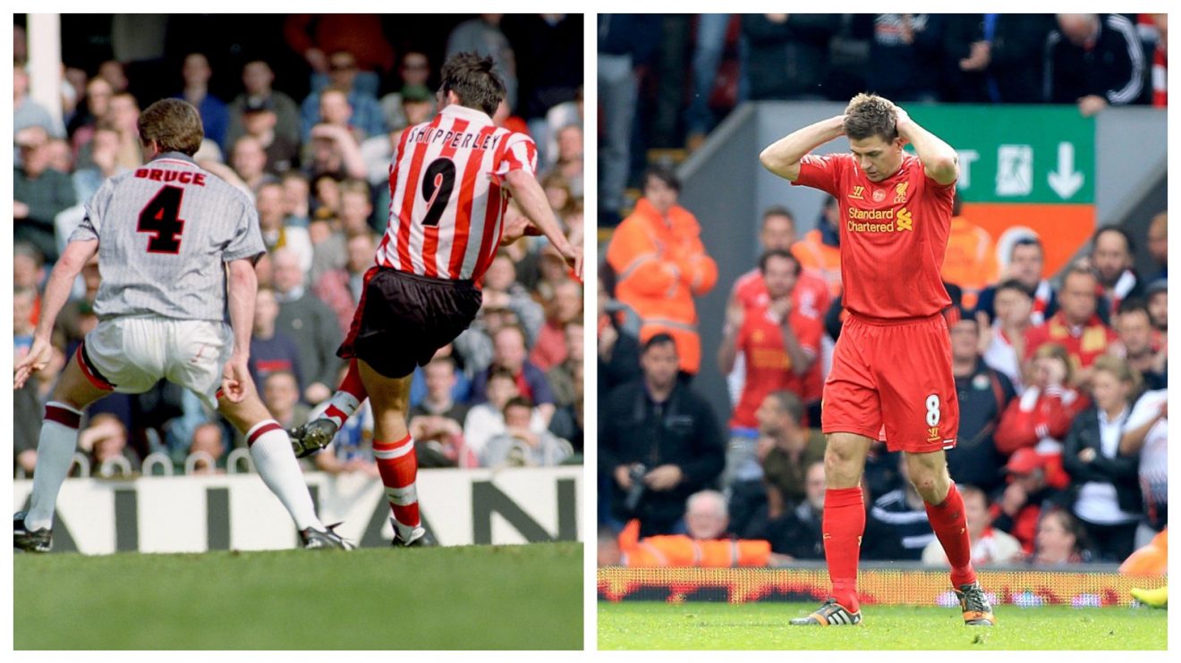 Man Utd grey kit and Gerrard slip
