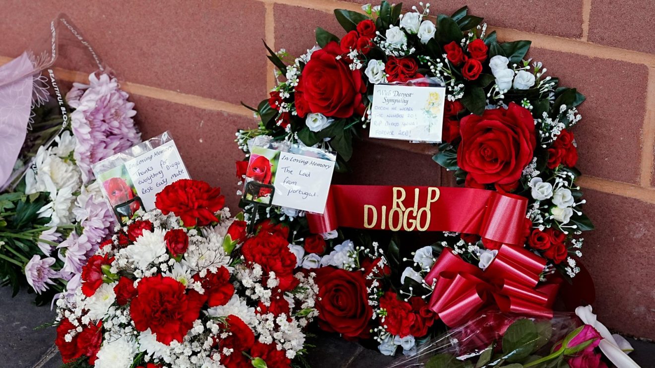 Tributes to Diogo Jota at Anfield