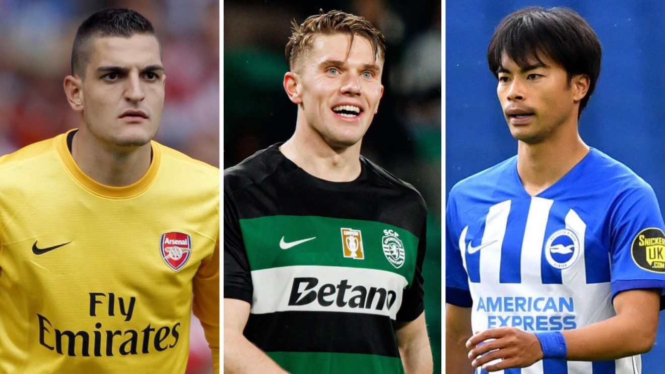 Vito Mannone, Viktor Gyokeres and Kaoru Mitoma