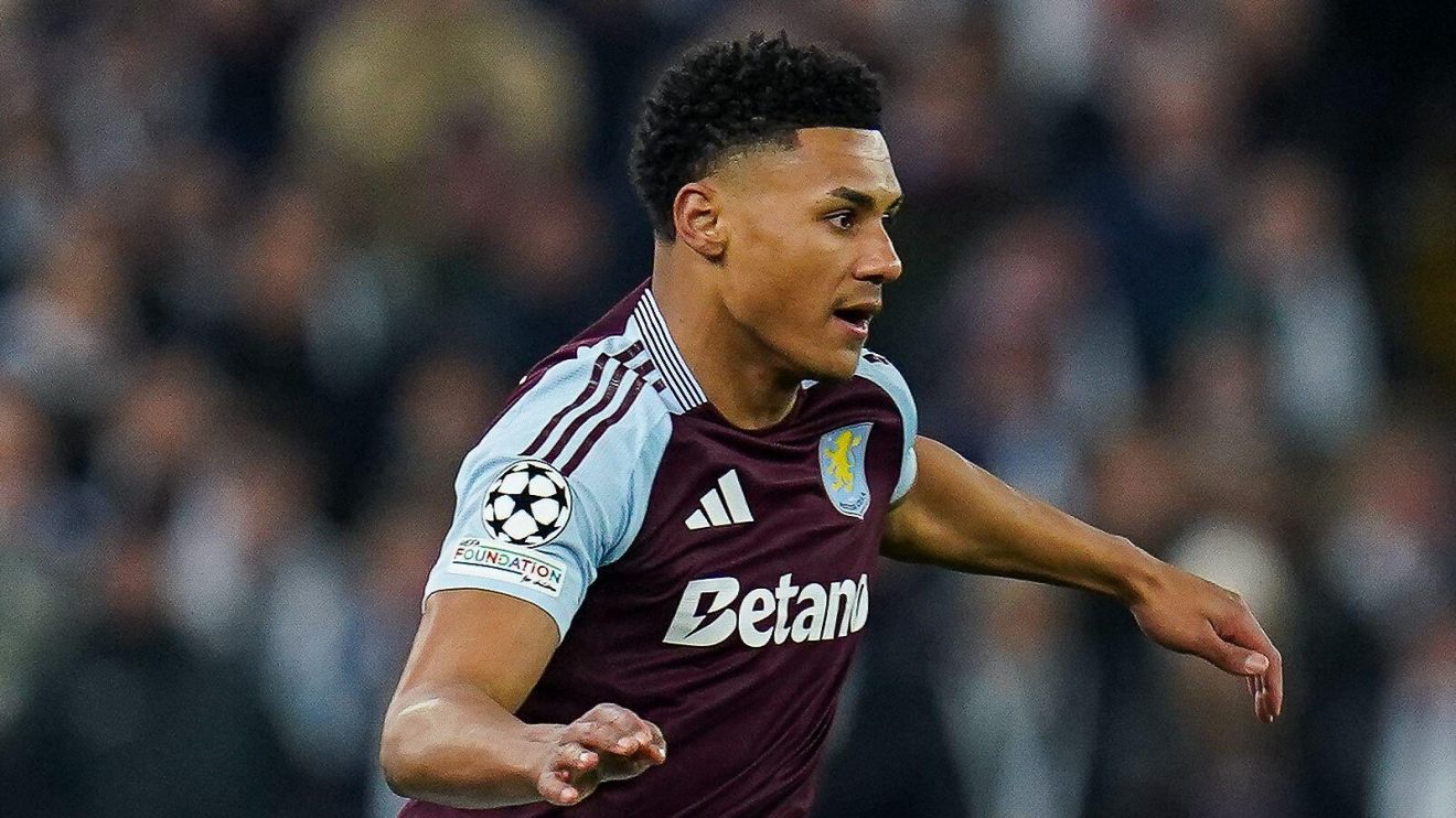 Ollie Watkins playing for Aston Villa in the Champions League