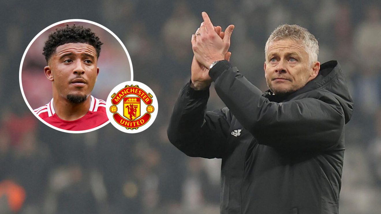 Man Utd winger Jadon Sancho and Ole Gunnar Solskjaer
