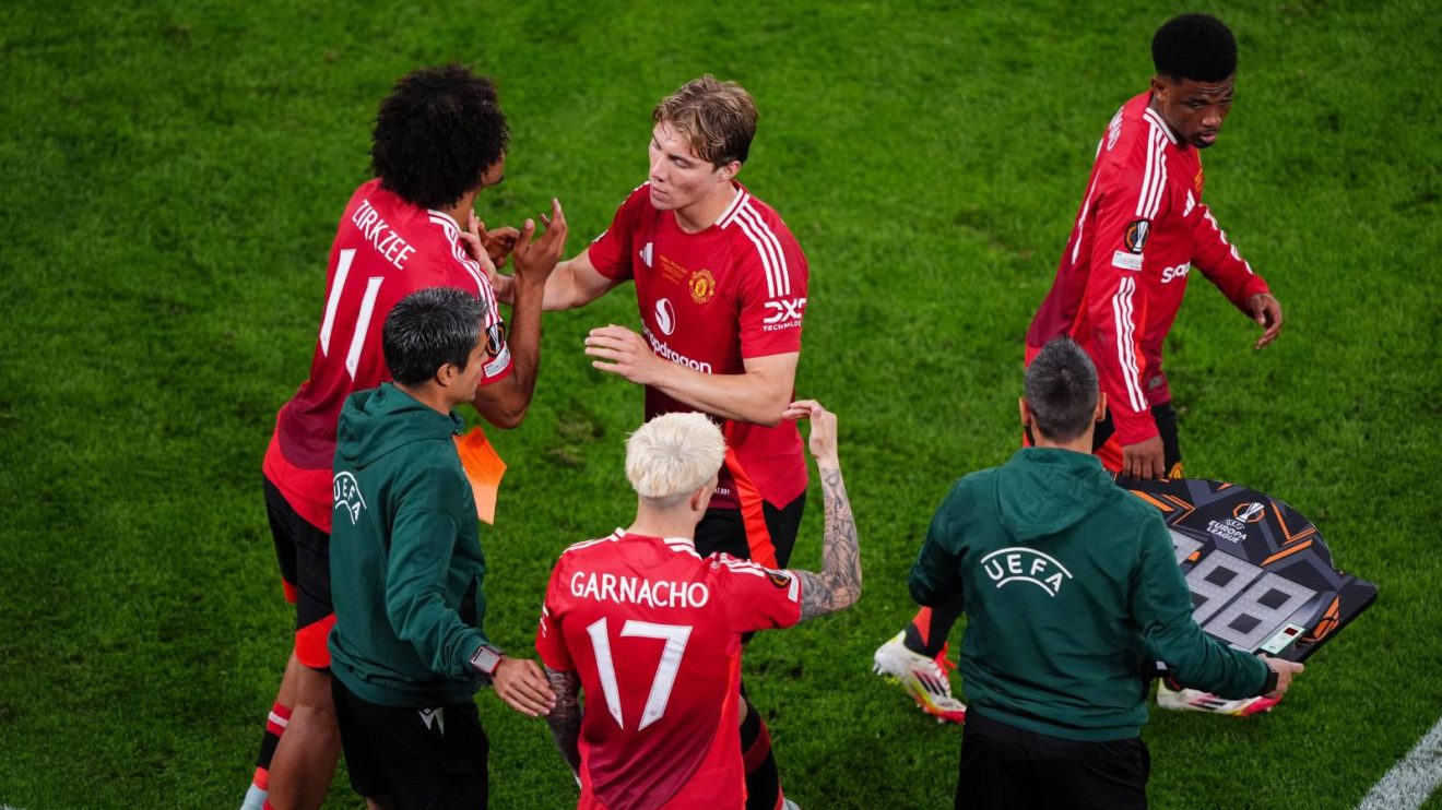 Man Utd players during the Europa League final
